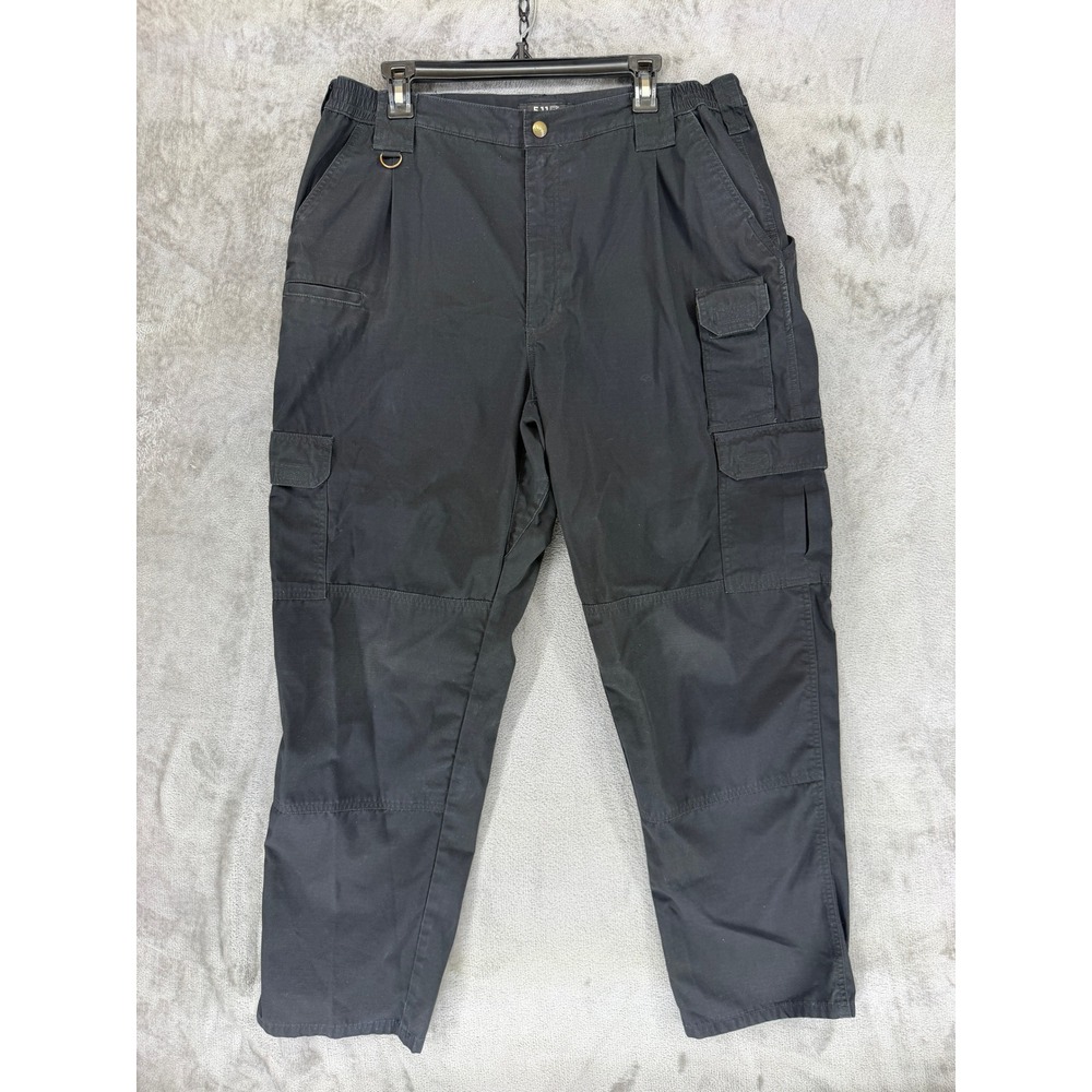 5.11 Tactical Mens Black Cargo Pants Multi Pocket Workwear 40x32 TLBLIN-4389-1